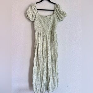 American Eagle medium Floral Puff-Sleeve jumpsuit in Light Green